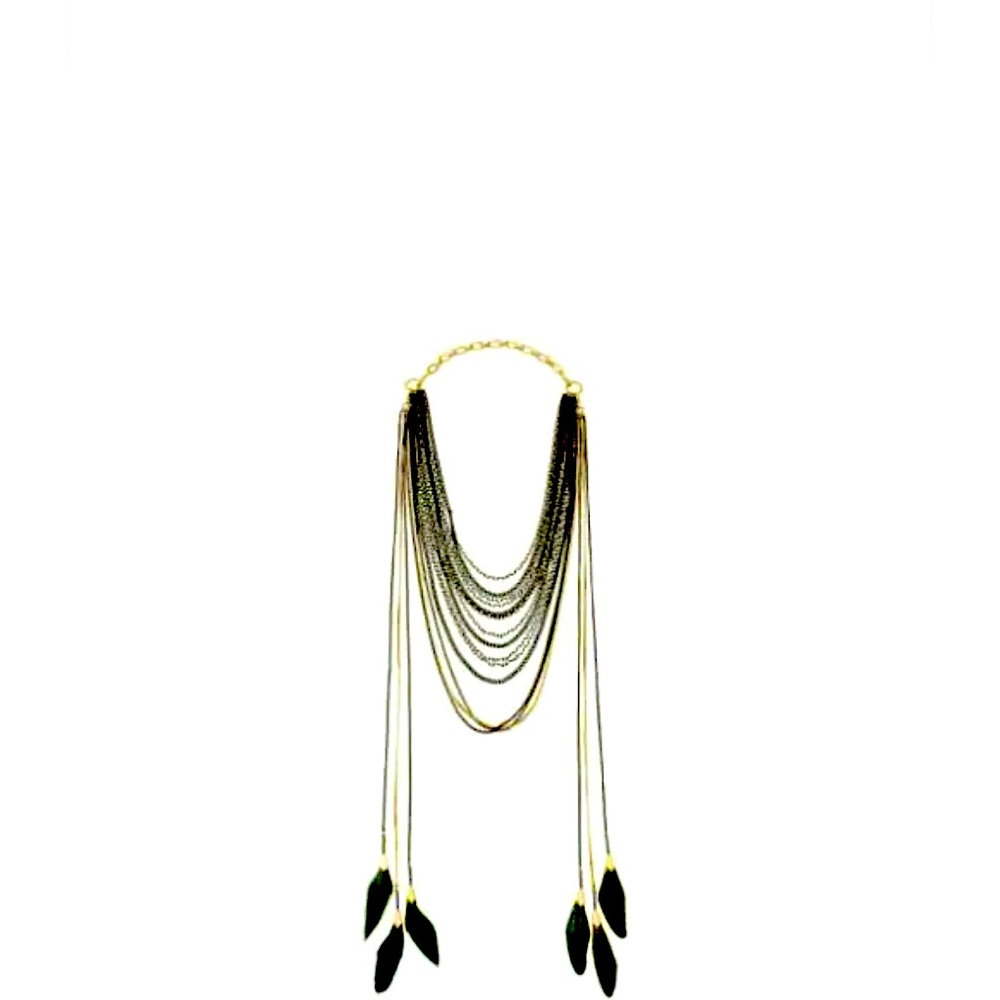 Stella and Dot layered feather necklace